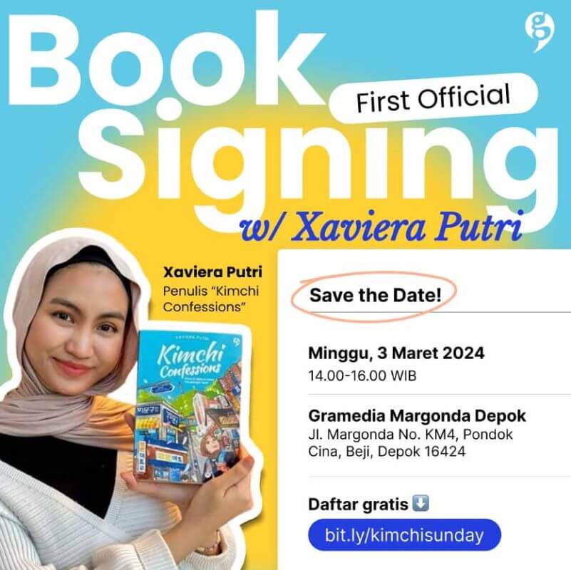 daftar book signing buku Kimchi confessions